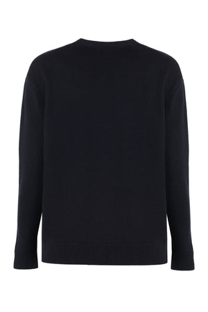 MAX MARA Plush Wool and Cashmere Sweater with Sequin Embroidery