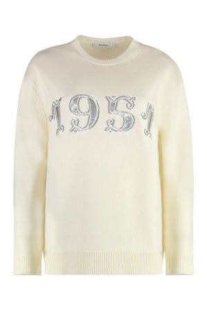 MAX MARA Plush Wool and Cashmere Sweater with Sequin Embroidery - FW24