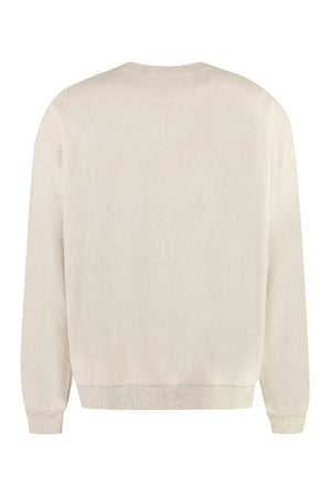 PALM ANGELS Men's Beige Cotton Crew Neck Sweatshirt - FW24