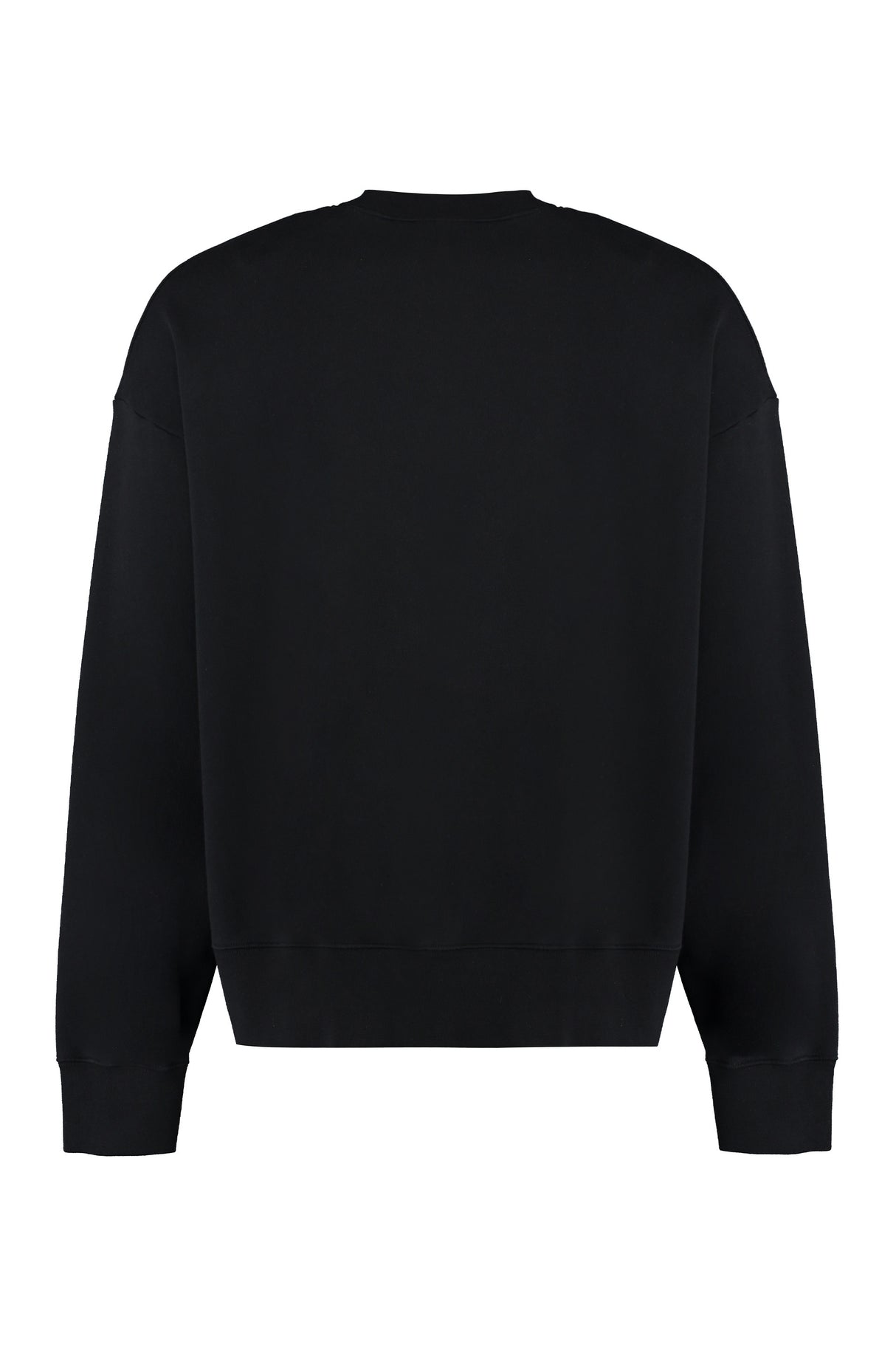 PALM ANGELS Men's Ribbed Cotton Sweatshirt in Black | Carryover 2024