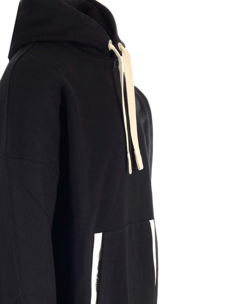 PALM ANGELS Men's Black Cotton Hoodie for FW24