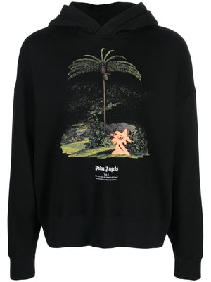 PALM ANGELS Black Hunting in the Forest Hoodie for Men - FW23 Collection