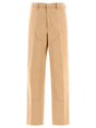 PALM ANGELS Stylish Beige and Black Monogram Workwear Pants for Men - SS24