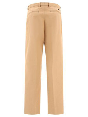 PALM ANGELS Stylish Beige and Black Monogram Workwear Pants for Men - SS24