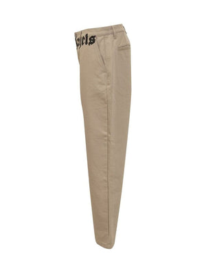 PALM ANGELS Classic Cotton Chino Pants in Hazelnut White