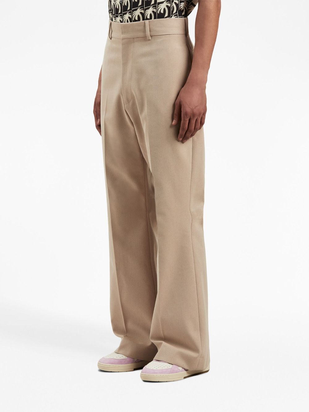 PALM ANGELS Retro Flare Tailored Trousers - Men's Tan Pants for FW23