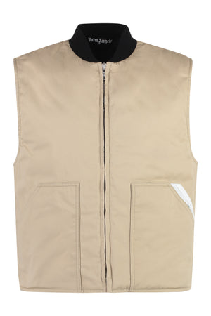 PALM ANGELS Men's Beige Padded Field Vest for FW23