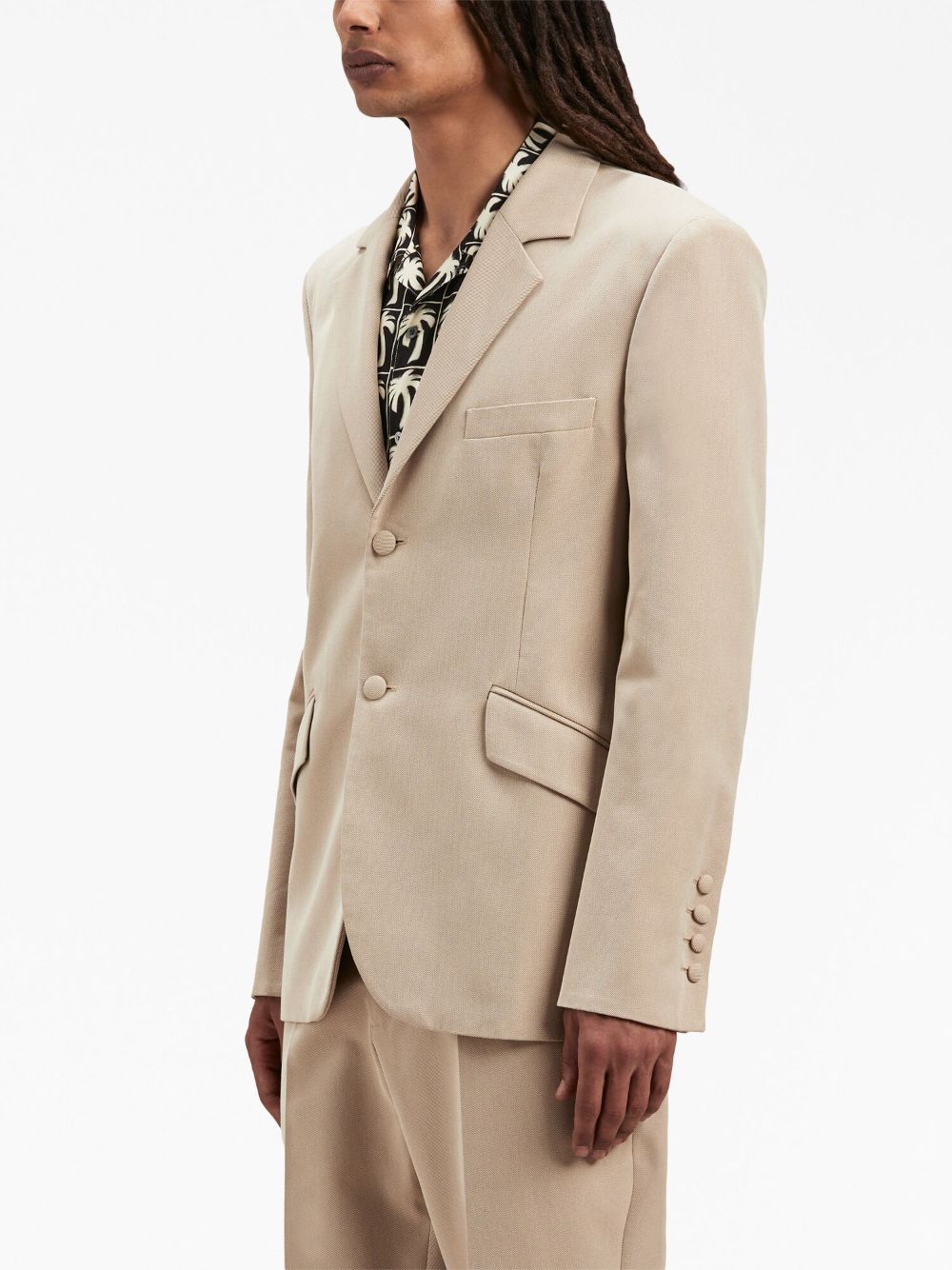 PALM ANGELS Men's Beige Retro Fitted Blazer - FW23