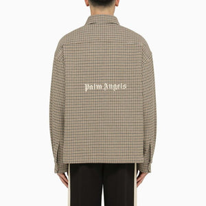 PALM ANGELS Checkered Design Cotton Shirt Jacket for Men - SS24