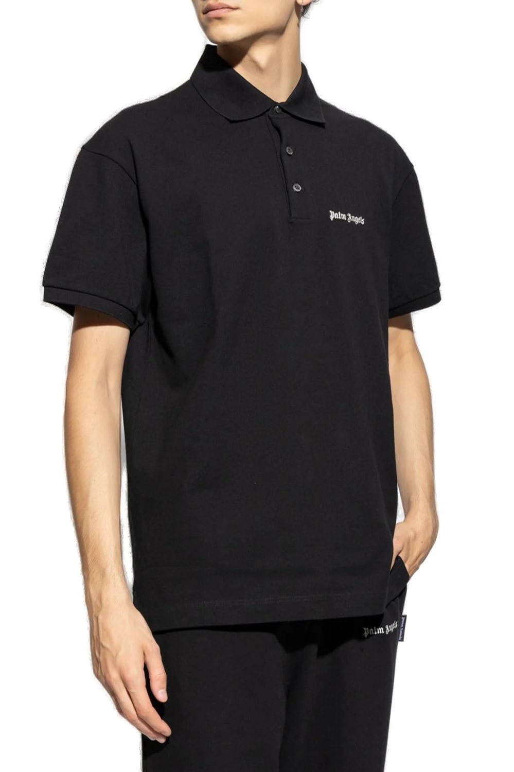 PALM ANGELS Classic Logo Embroidered Short Sleeve Polo