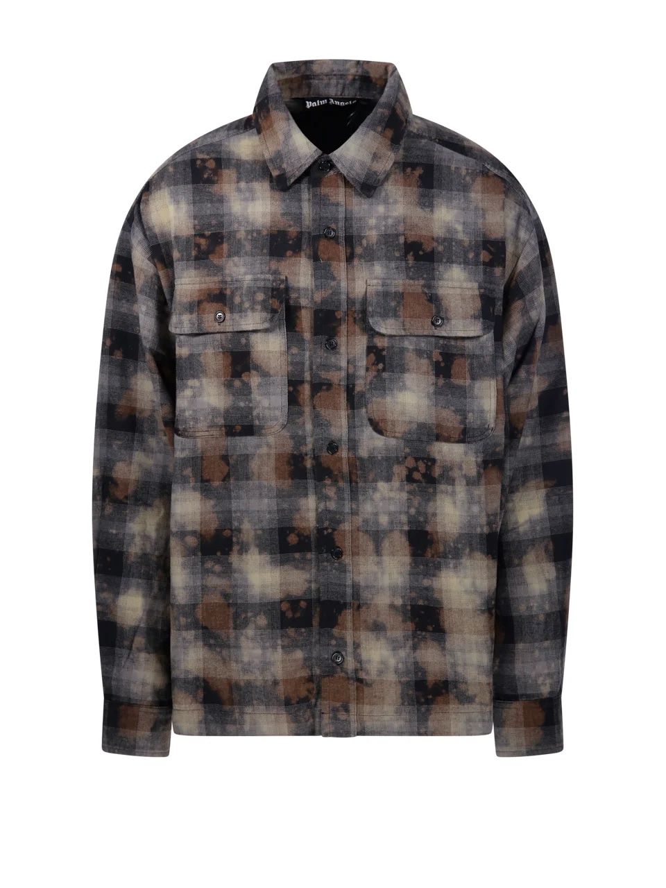 PALM ANGELS Checkered Cotton Blend Casual Shirt