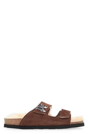 PALM ANGELS Brown Suede Sandals for Men - FW23 Collection