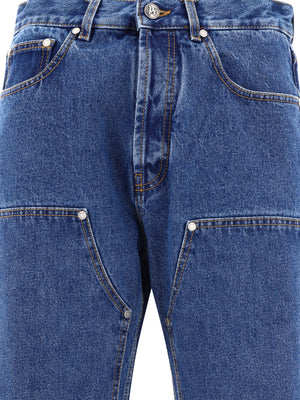 PALM ANGELS Blue Denim Straight Pants for Men - 2024 Collection