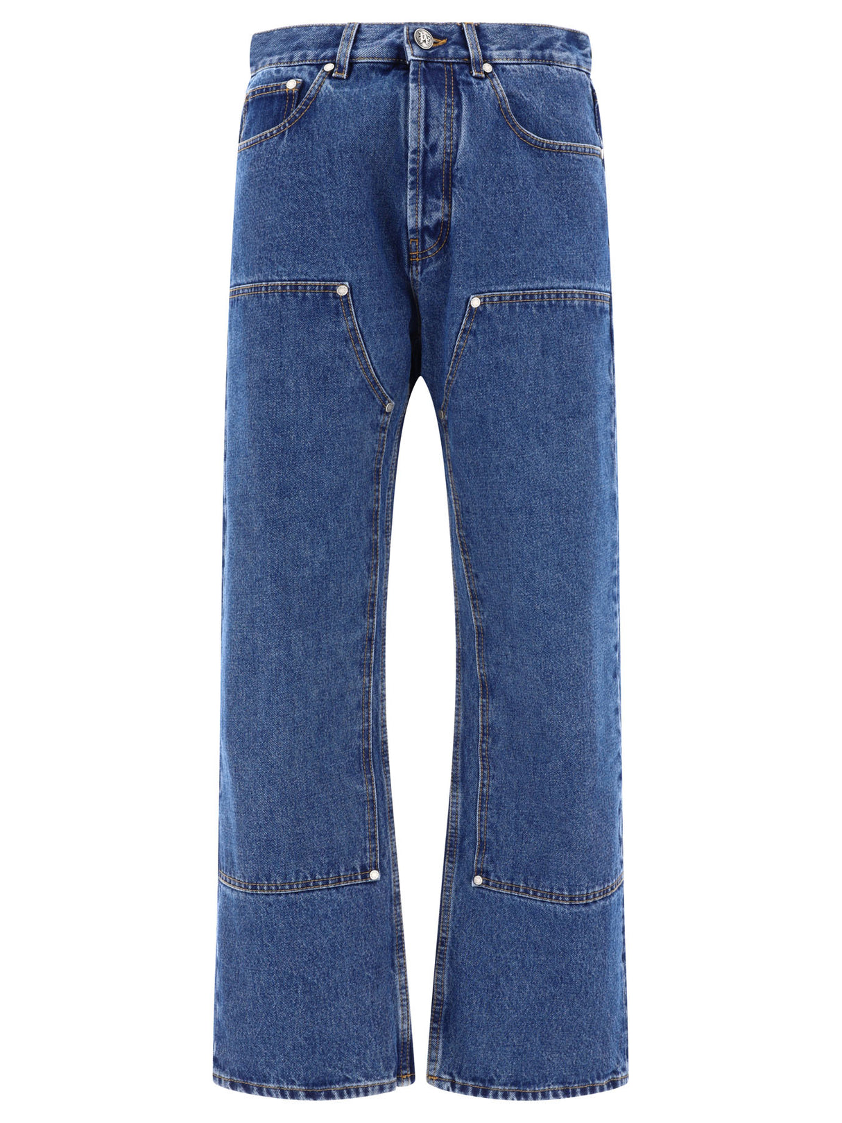 PALM ANGELS Blue Denim Straight Pants for Men - 2024 Collection