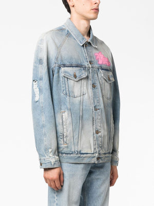 PALM ANGELS Graffiti-Print Denim Jacket for Men