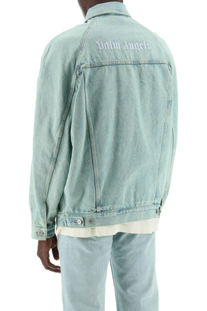 PALM ANGELS Men's Light Blue Denim Overdyed Jacket for SS24