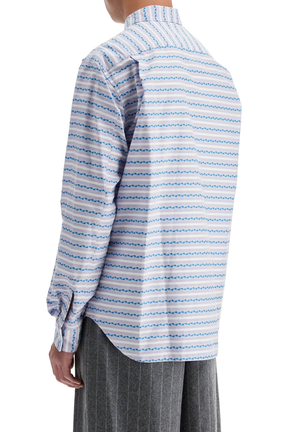 COMME DES GARÇONS HOMME PLUS Jacquard Striped Shirt with Sequin Detail - Medium