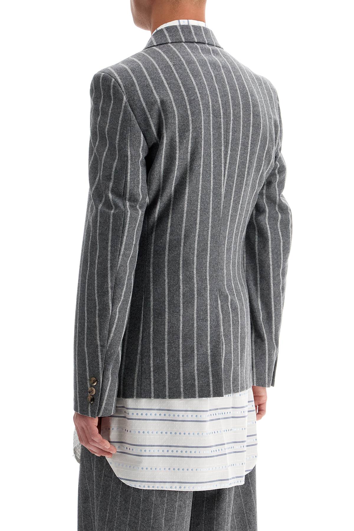 COMME DES GARÇONS HOMME PLUS Men's Striped Wool Jacket - Regular Fit