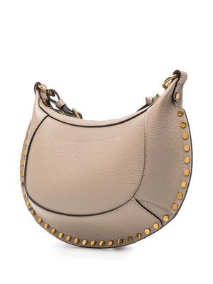 ISABEL MARANT Grained Leather Shoulder Handbag with Gold-Tone Studs for Women