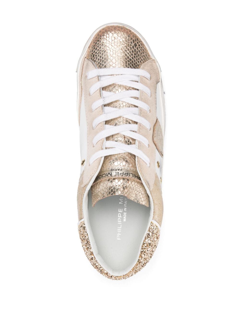 PHILIPPE MODEL PARIS Low-Top Sneaker with Sparkling Accents