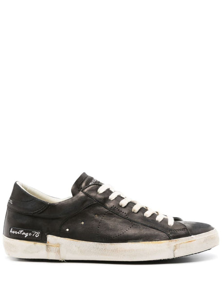 PHILIPPE MODEL PARIS Men's Low Top Leather Sneakers