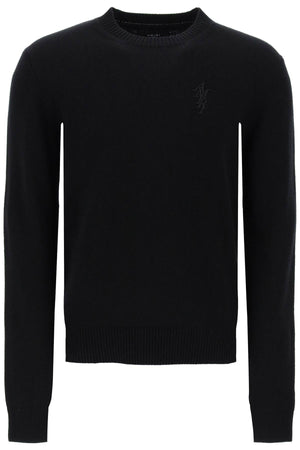 AMIRI Men's Cashmere Sweater with Tonal Stack Logo Embroidery