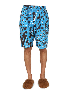 MARNI Men's Mini Bermuda Shorts with Pop Dots Print