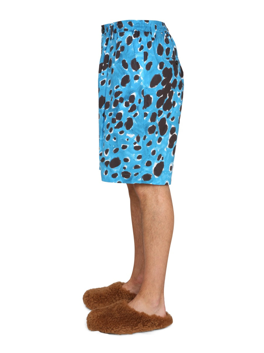 MARNI Men's Mini Bermuda Shorts with Pop Dots Print