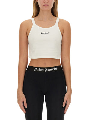 PALM ANGELS Cropped Cotton Tank Top