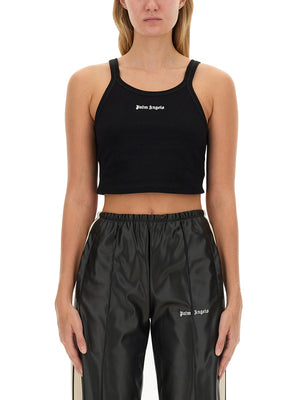 PALM ANGELS Cropped Cotton Tank Top