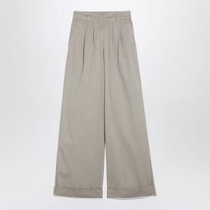 PALM ANGELS Elegant Beige Wide-Leg Cotton Pants for Women