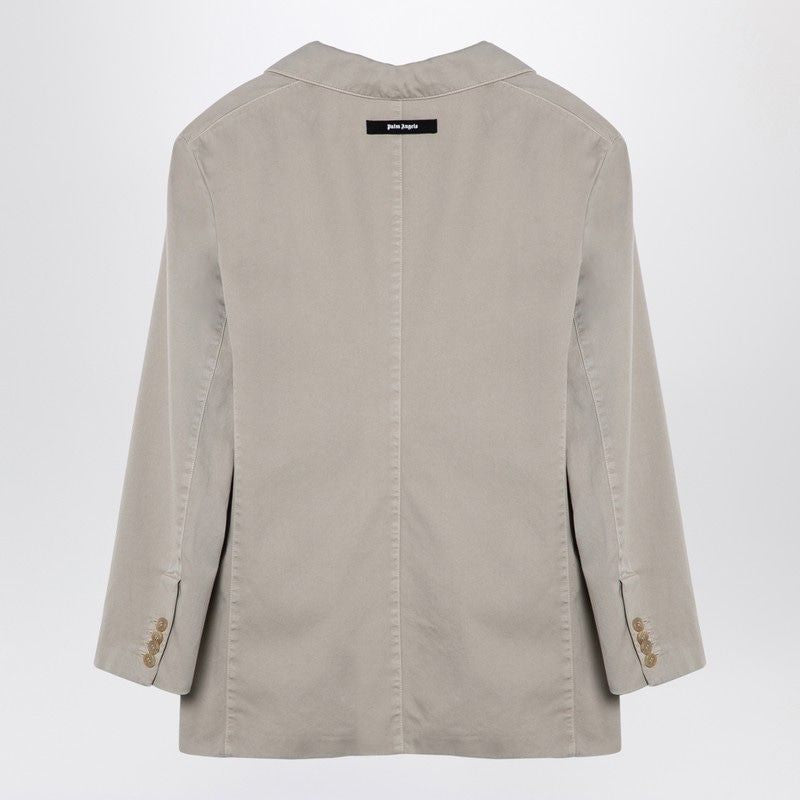 PALM ANGELS Elegant Beige Double-Breasted Cotton Jacket