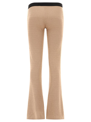 Beige Flare Pants for Women - 24SS Palm Angels Collection