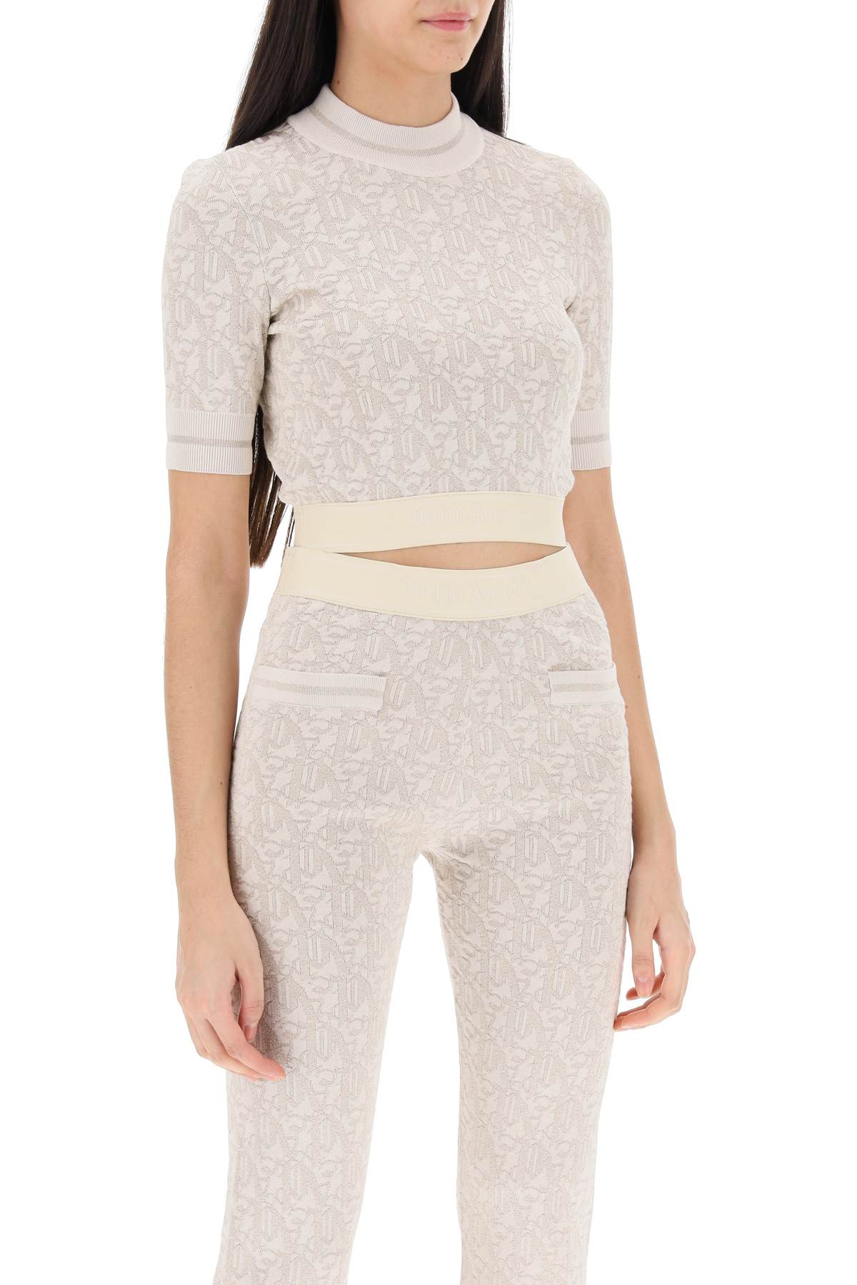 PALM ANGELS Feminine and Fun Cropped Knit Top in Mixed Colors