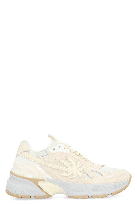 PALM ANGELS Women's White Leather and Mesh Low-Top Sneakers for SS24