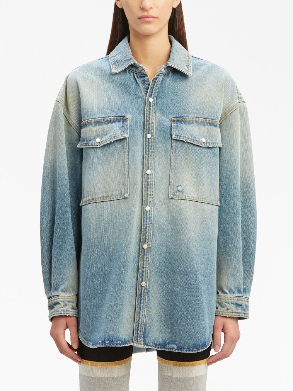 PALM ANGELS Light Blue Denim Oversized Shirt for Women - FW23 Collection