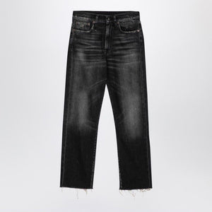 R13 Distressed Black Washed Skinny Jeans