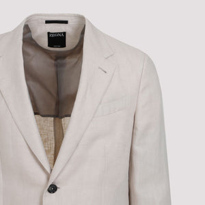 ZEGNA Nude Linen Jacket for Men