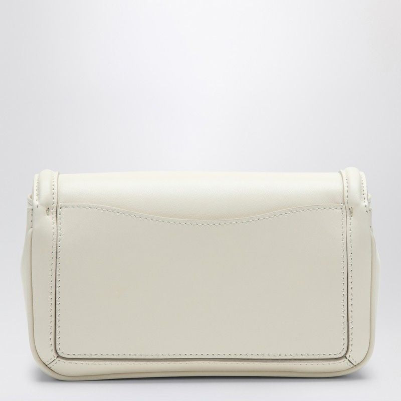 ROGER VIVIER Elegant Ecru Leather Mini Clutch with Crystal Buckle