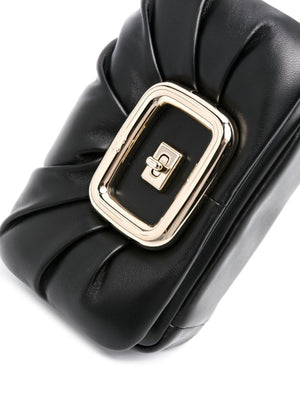 ROGER VIVIER Sophisticated Black Leather Handbag with Gold Accents