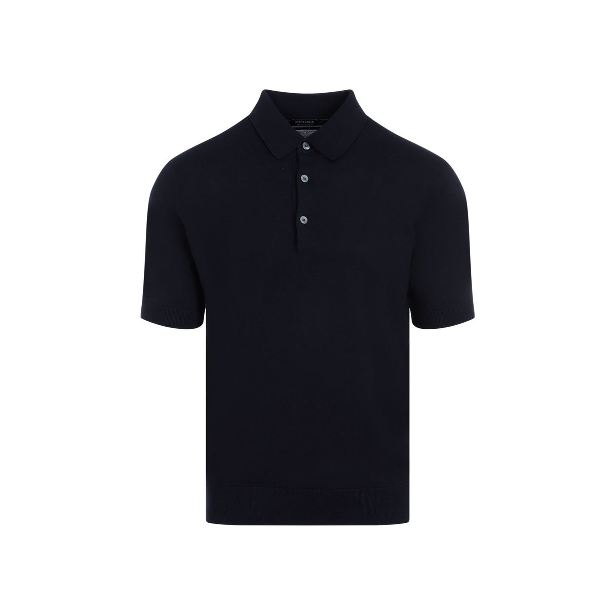 ZEGNA Navy Cotton Knit Polo for Men - SS24 Collection