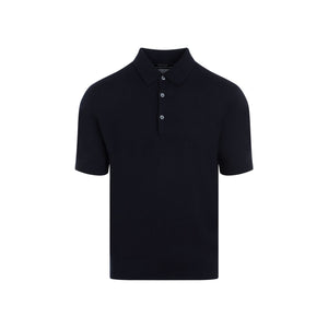 ZEGNA Navy Cotton Knit Polo for Men - SS24 Collection