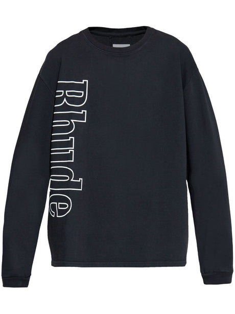 RHUDE Sleek Logo Long Sleeve Cotton Tee