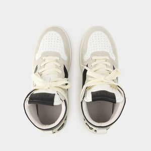 RHUDE Men's White Leather Sneakers for SS24