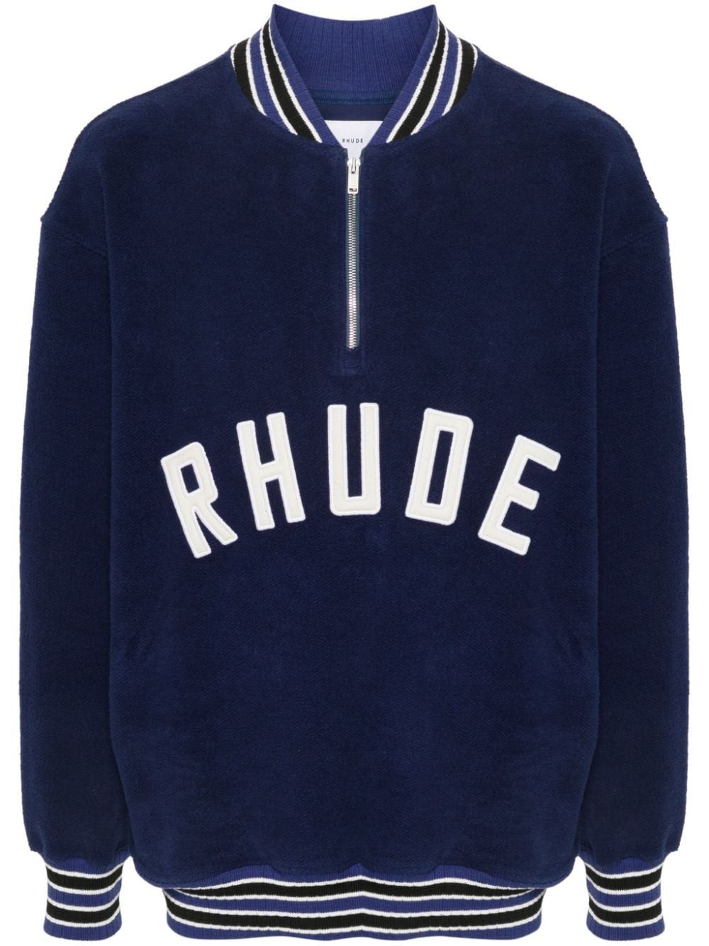 RHUDE Midnight Blue Quarter-Zip Varsity for Men