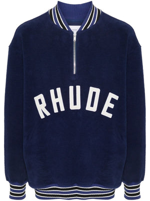 RHUDE Midnight Blue Quarter-Zip Varsity for Men