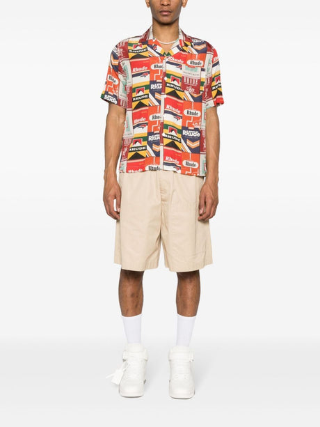 RHUDE Red Cigaretta Silk Shirt for Men - SS24 Collection