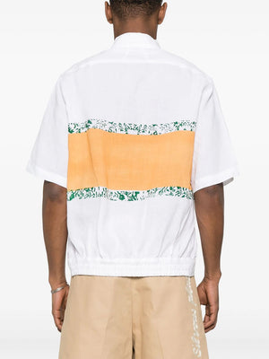 RHUDE Ivory Linen Logo-Print Shirt for Men