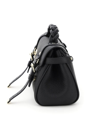 MULBERRY Mini Textured Leather Top-Handle Handbag with Braided Strap and Iconic Gold-Tone Closure