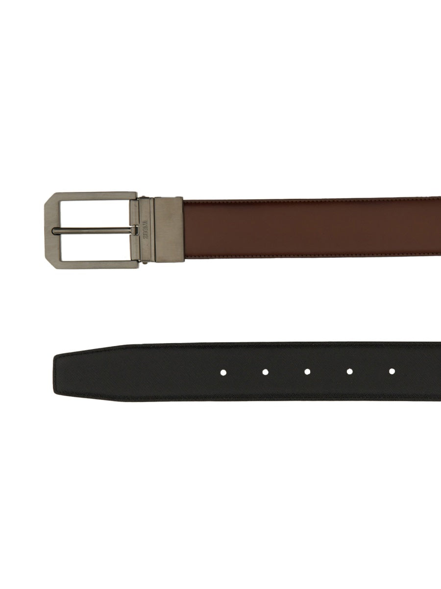 ZEGNA Reversible Leather Belt for Men